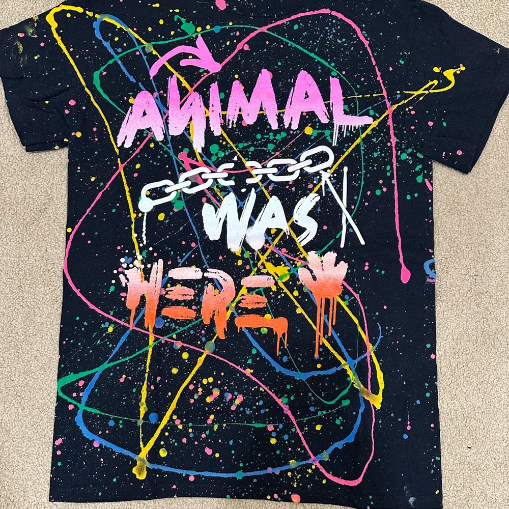 Muppets Animal Vibrant Splatter Paint Black Graphic Tee